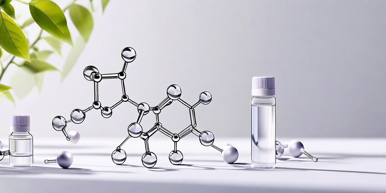 Niacinamide molecule illustration, science editorial, clean white background