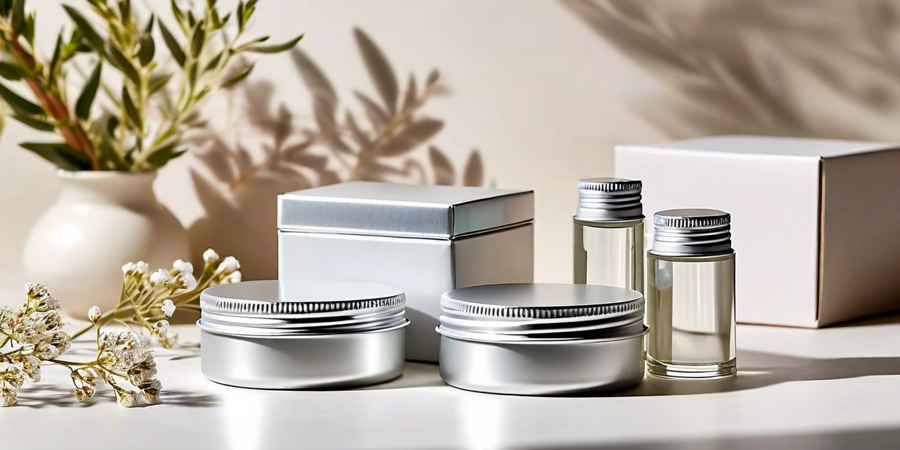 Refillable aluminum containers with subscription box, minimalist flat lay